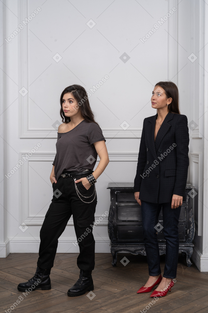 Two annoyed young women