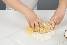 A dough kneading process