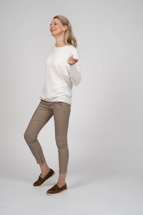 Woman in casual clothes posing