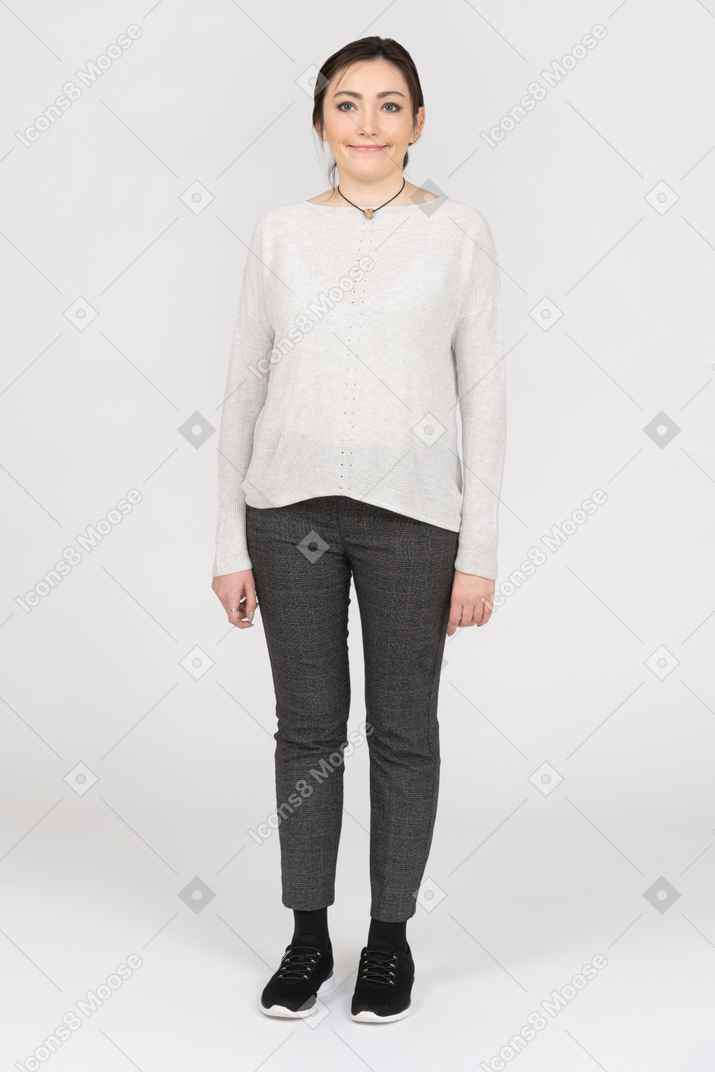 Cute caucasian female isolated over white background