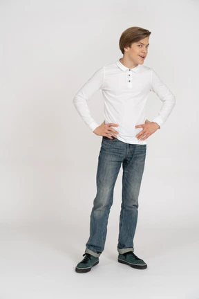 Young man in casual clothes standing