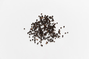 Black pepper beans on white background