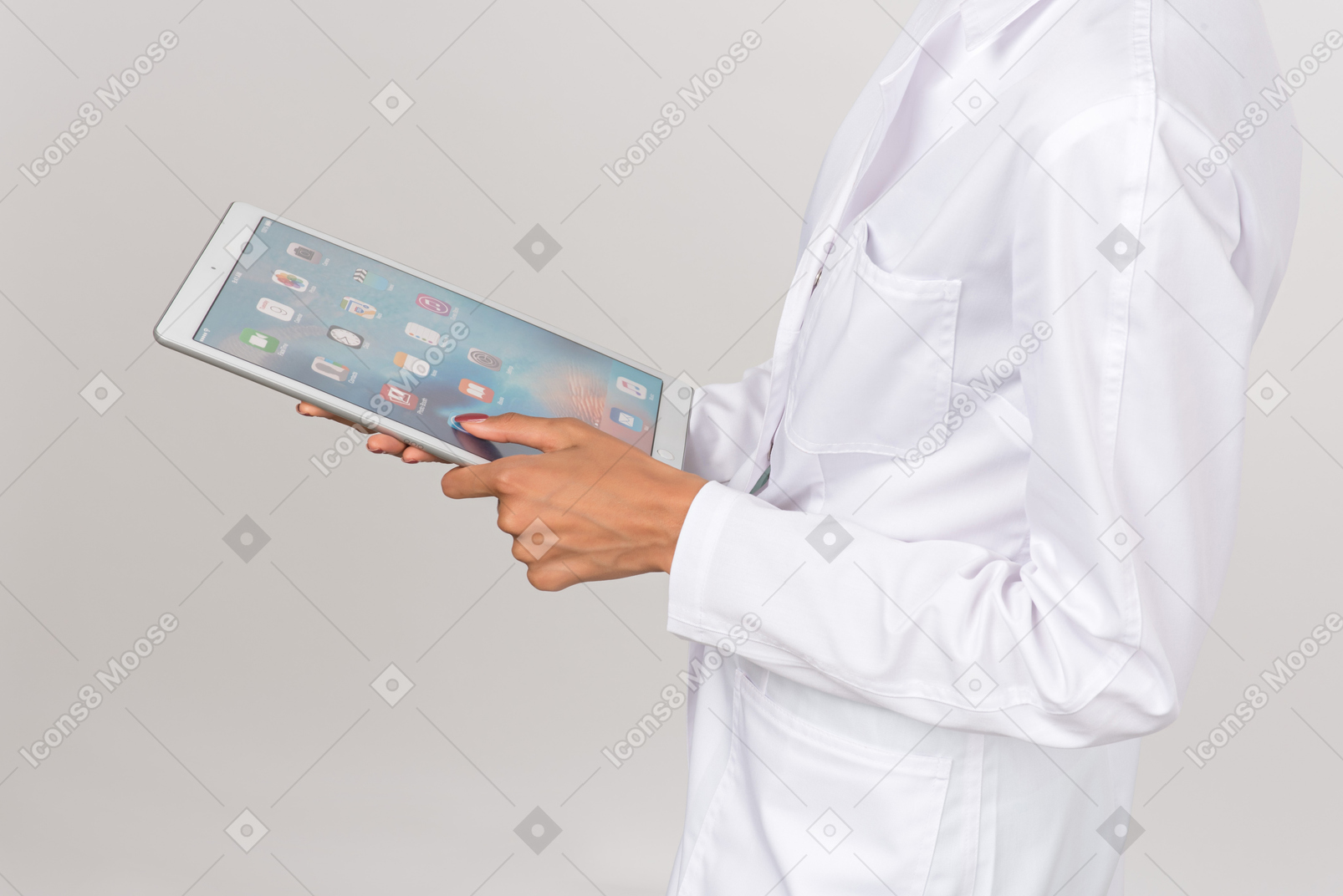 Female hands holding a digital tablet