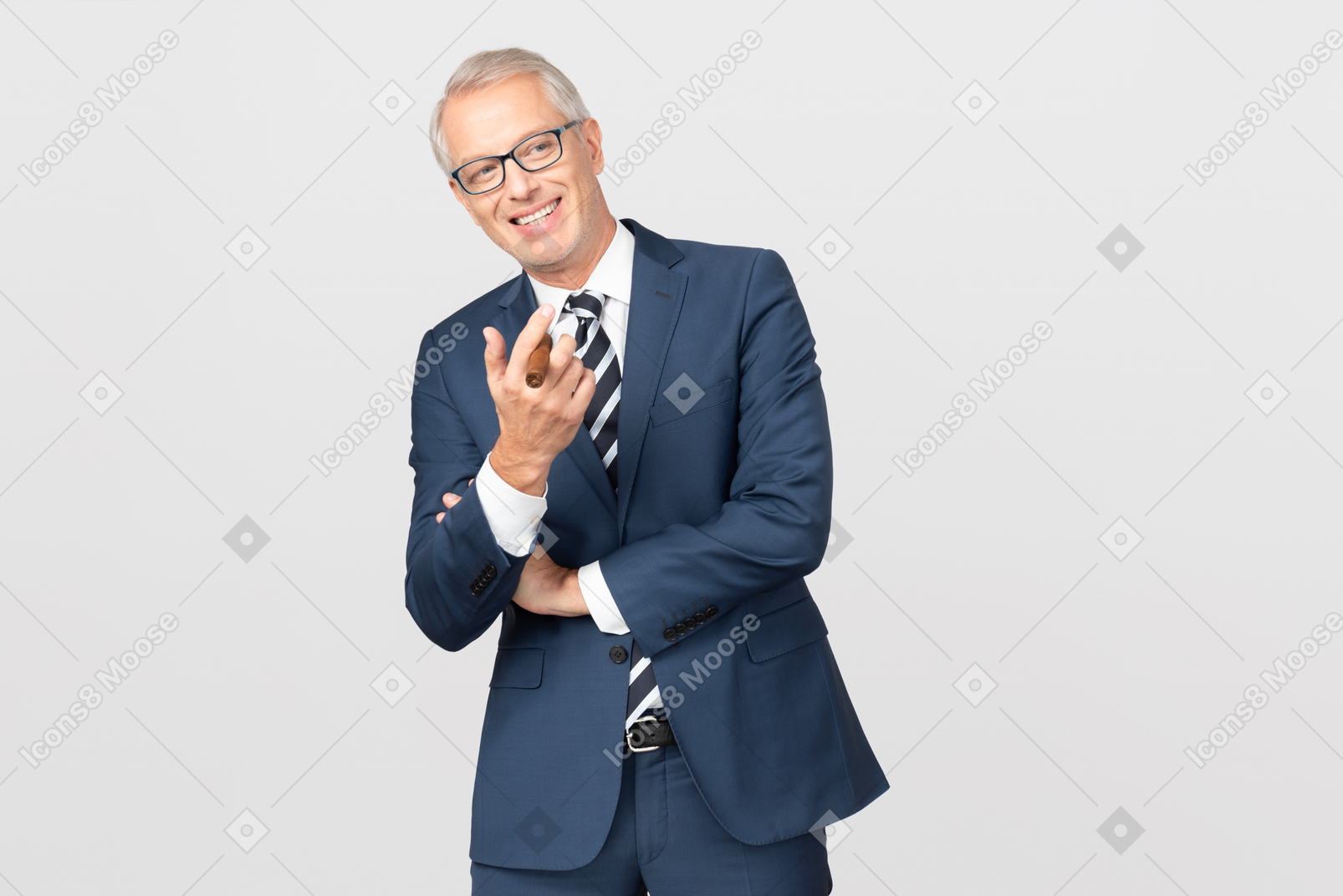 Handsome middle aged man with a cigar