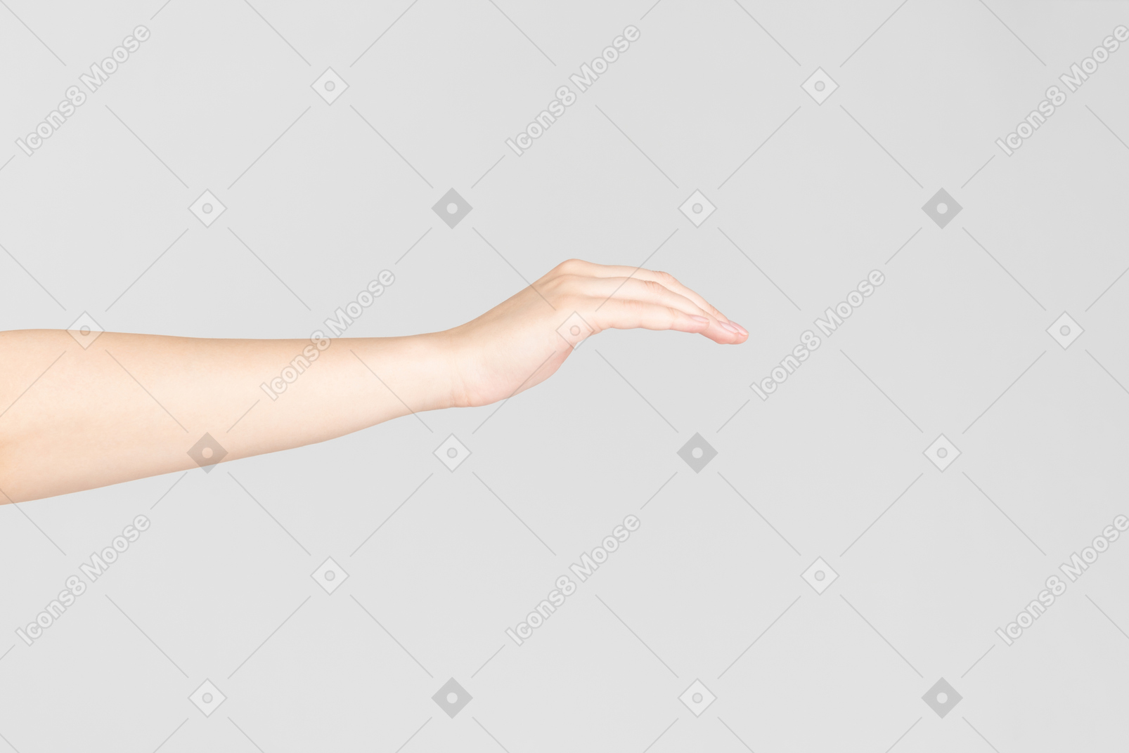 Side look of female hand like waving