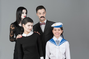 Addams family members aren't contented with boy in sailor's uniform