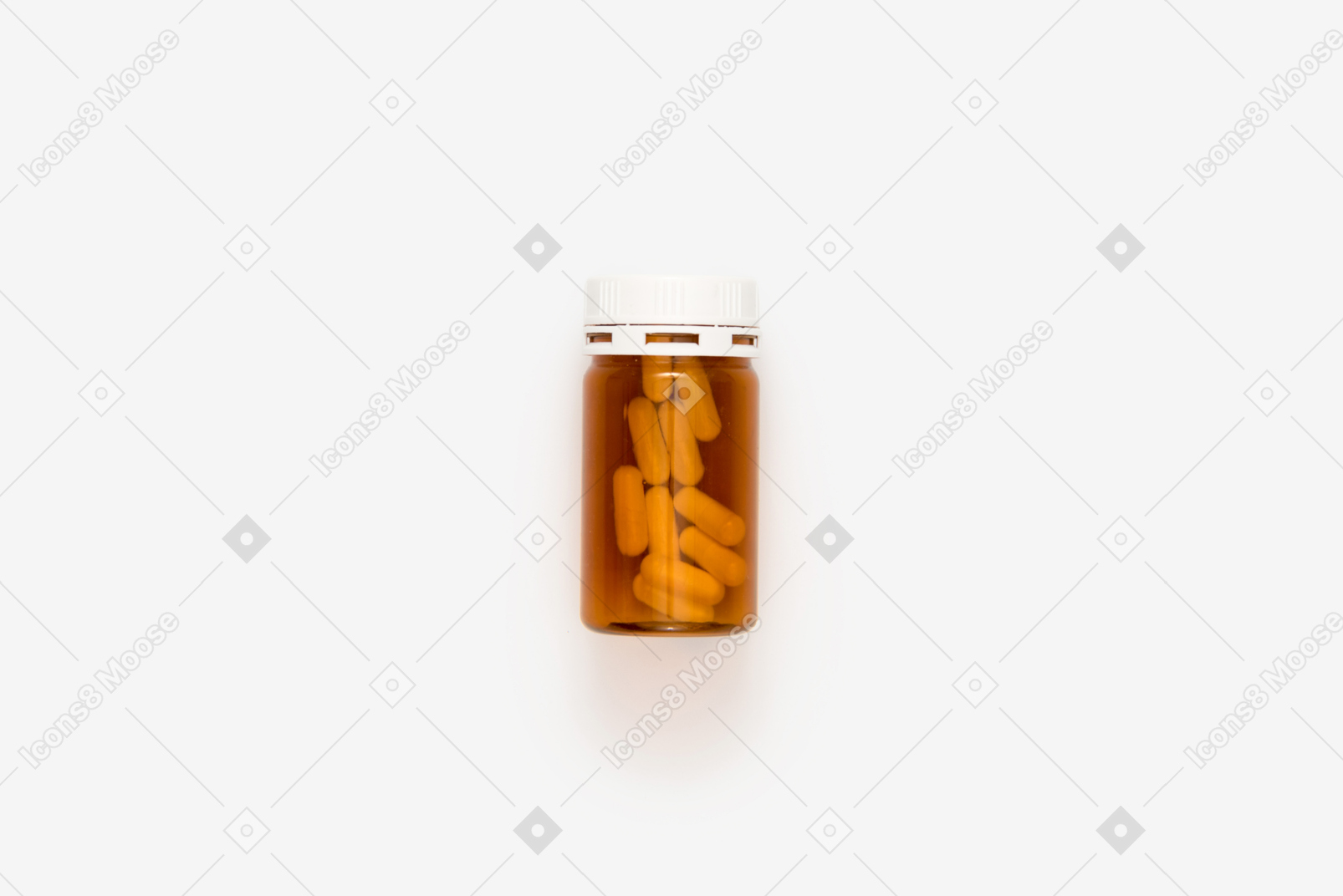 Brown plastic pill bottle
