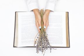 Book and flowers