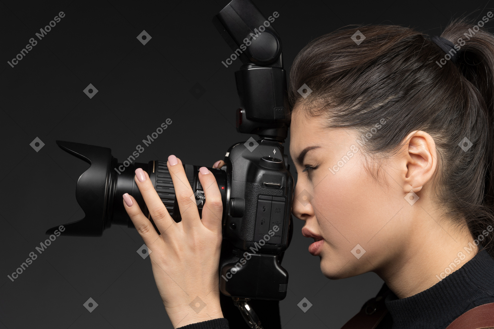 Female photographer at work