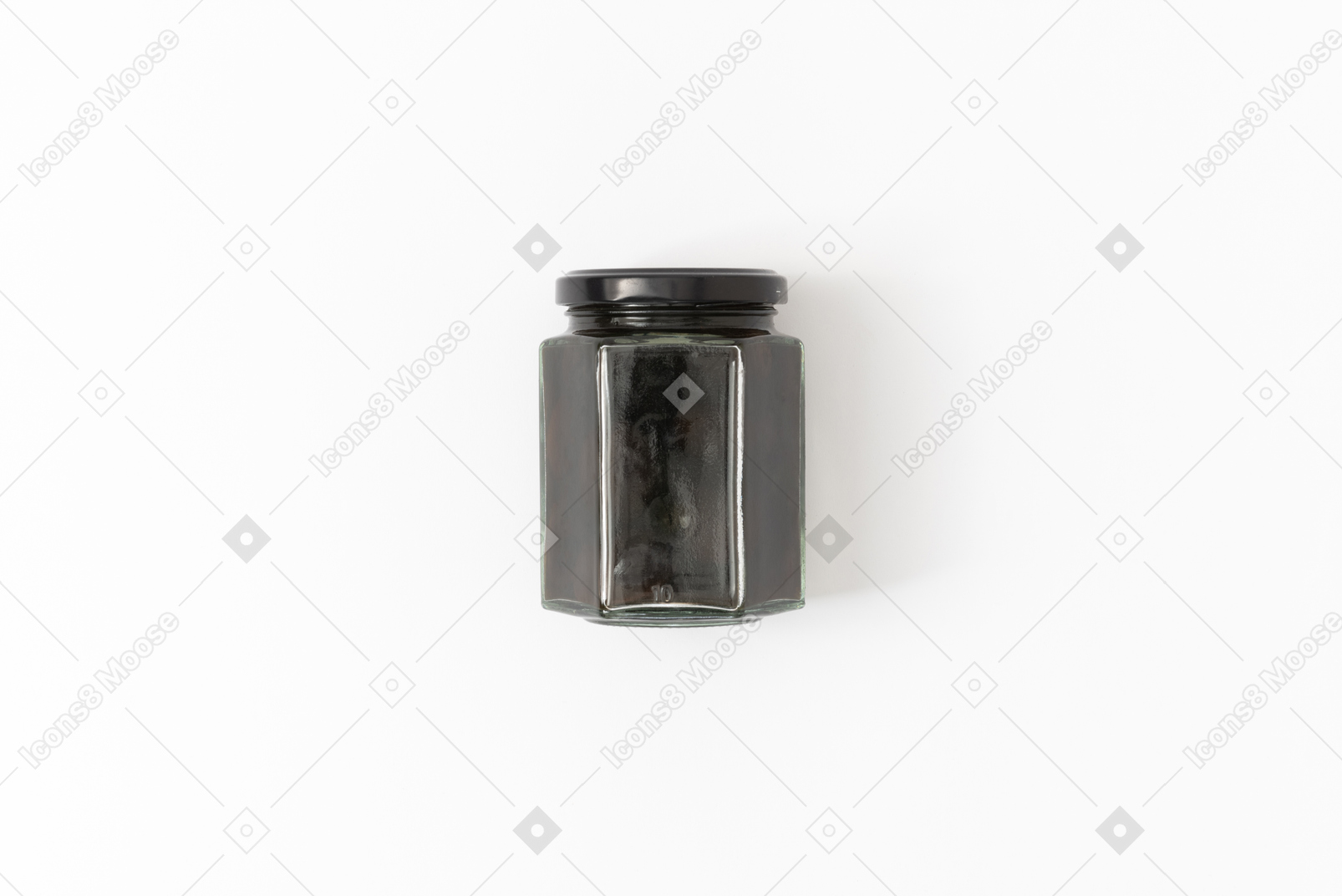 Canned black olives in a glass jar