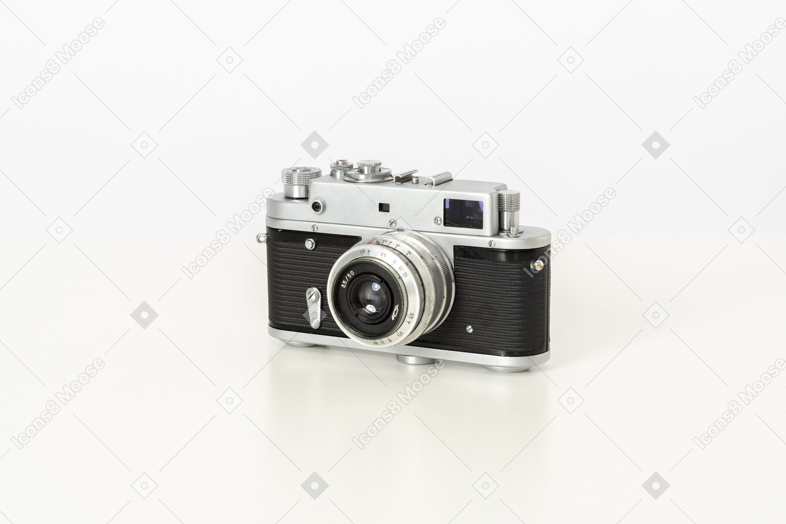 Photo camera on a white background