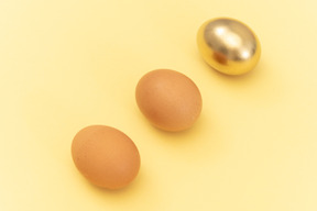 No es un huevo ordinario sino uno dorado.