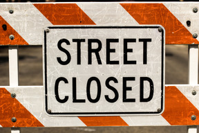 A street closed sign