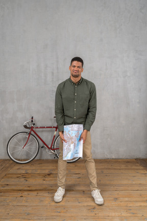 Man holding city map