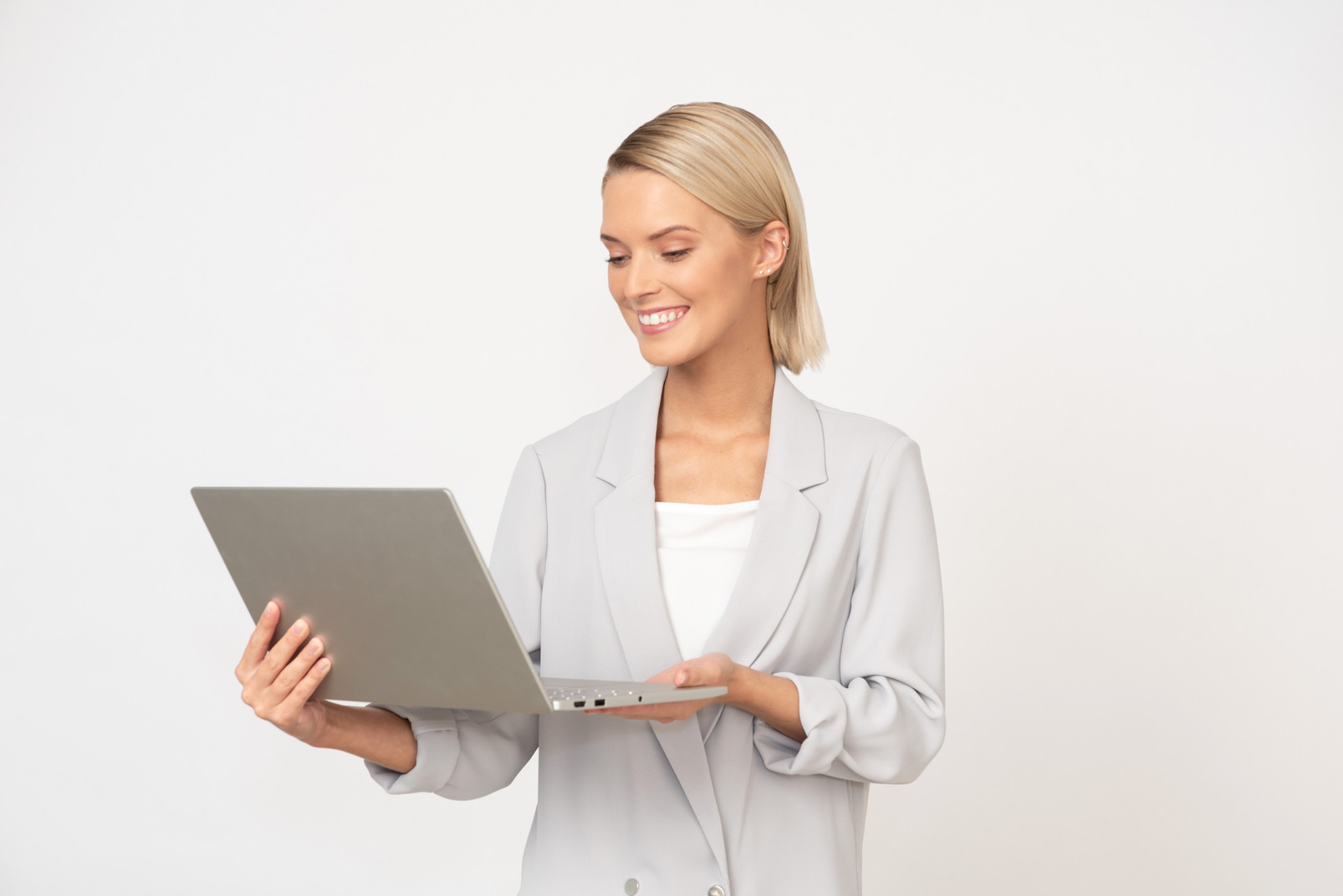 Young business woman with a laptop