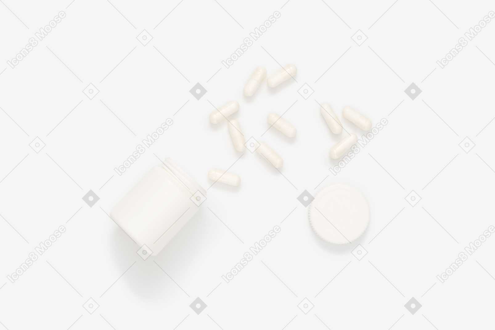 Pill bottle lying on its side