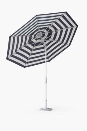 Black and white umbrella on white background