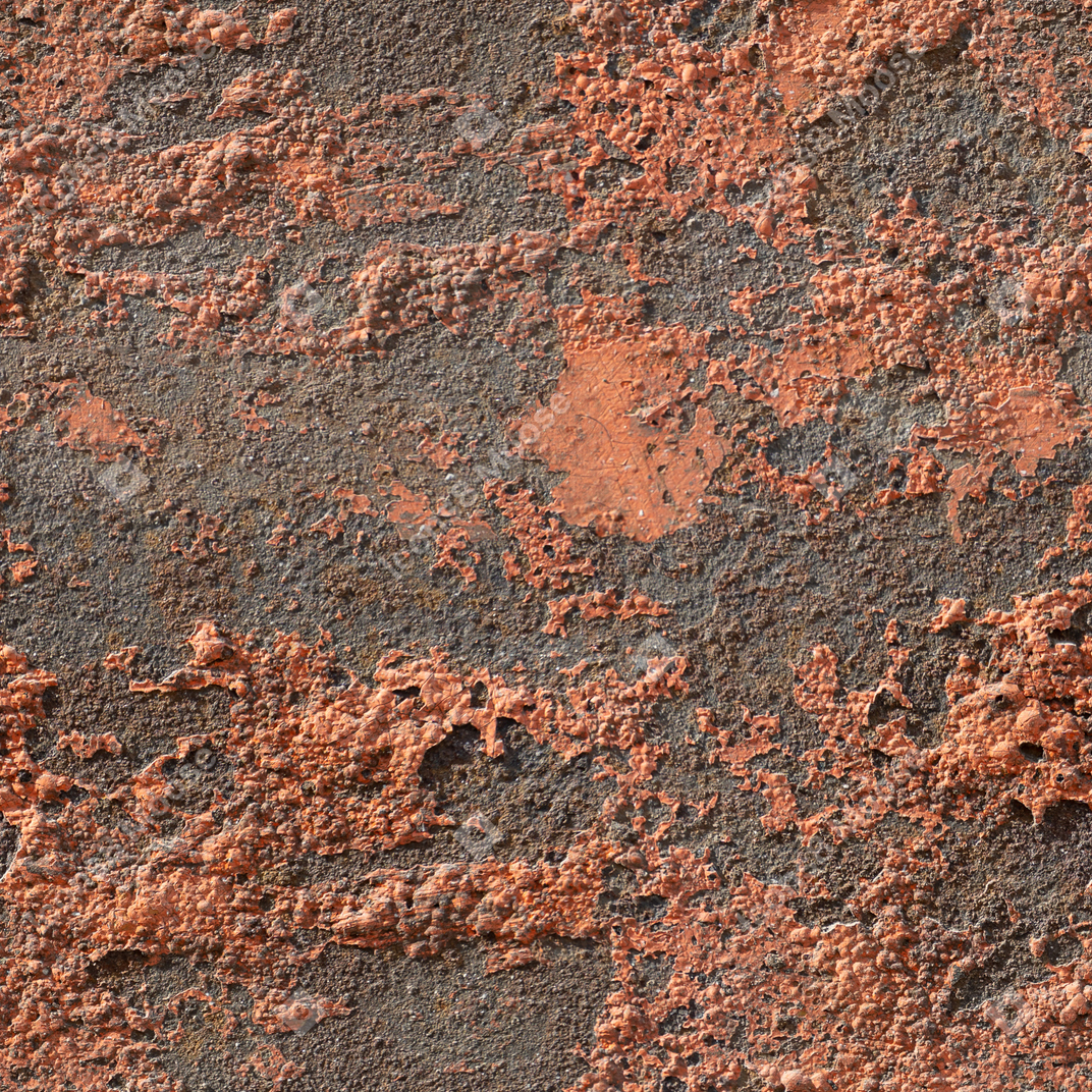 Alte sprudelnde rote farbe auf einer betonwand