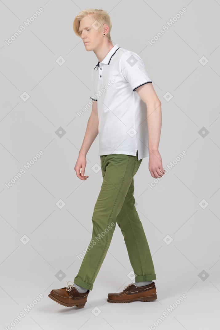 Young man walking