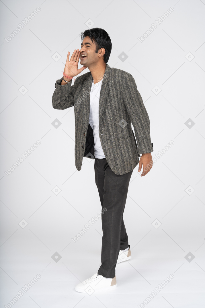 Man in suit walking
