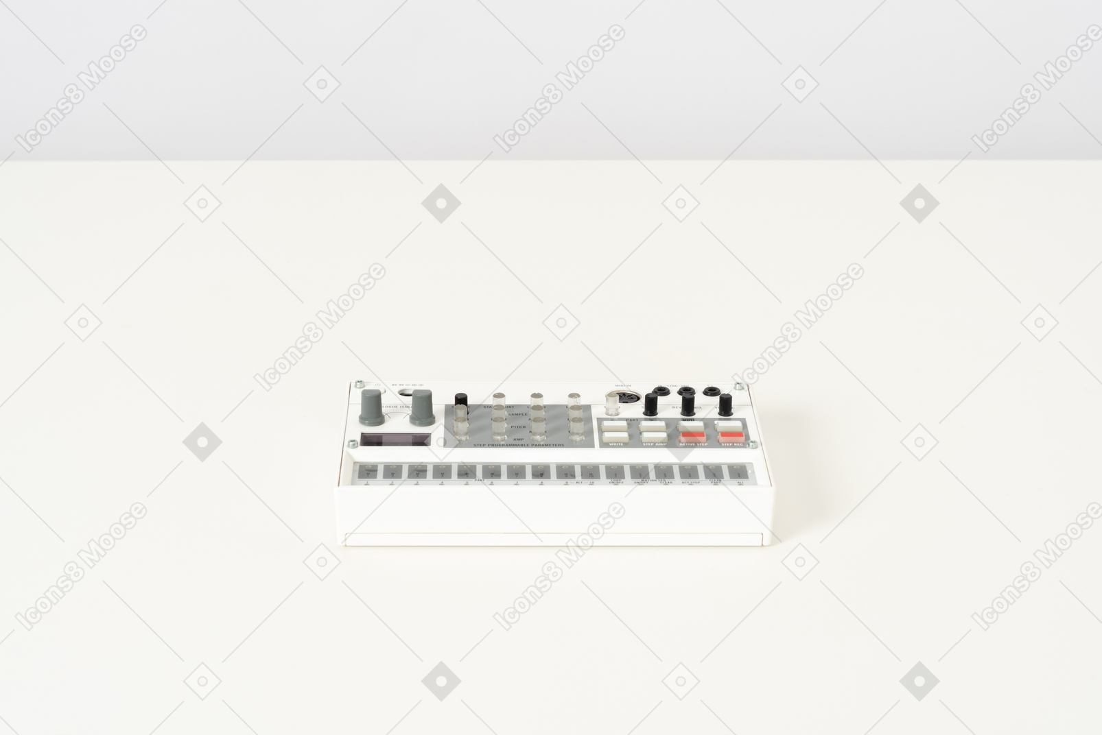 White fm synthesizer on a white background