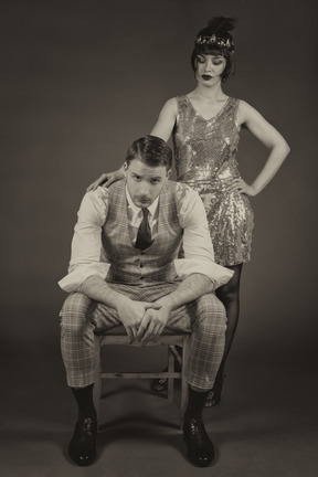 Portrait of a beautiful flapper and her man