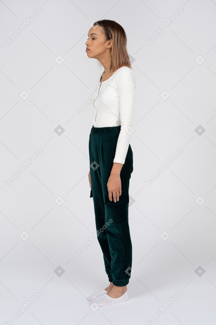 Woman in casual clothes standing