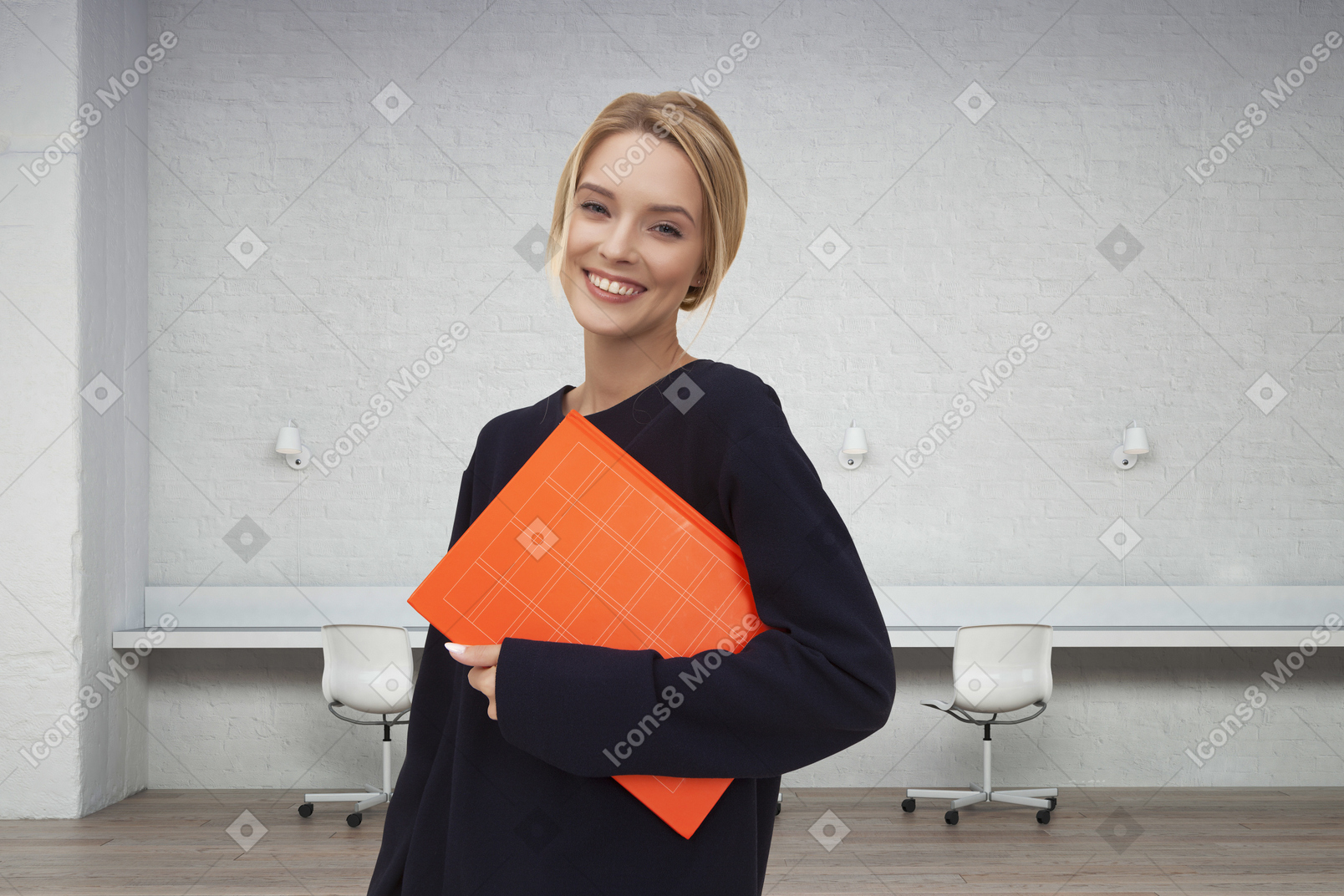 Woman holding a file folder