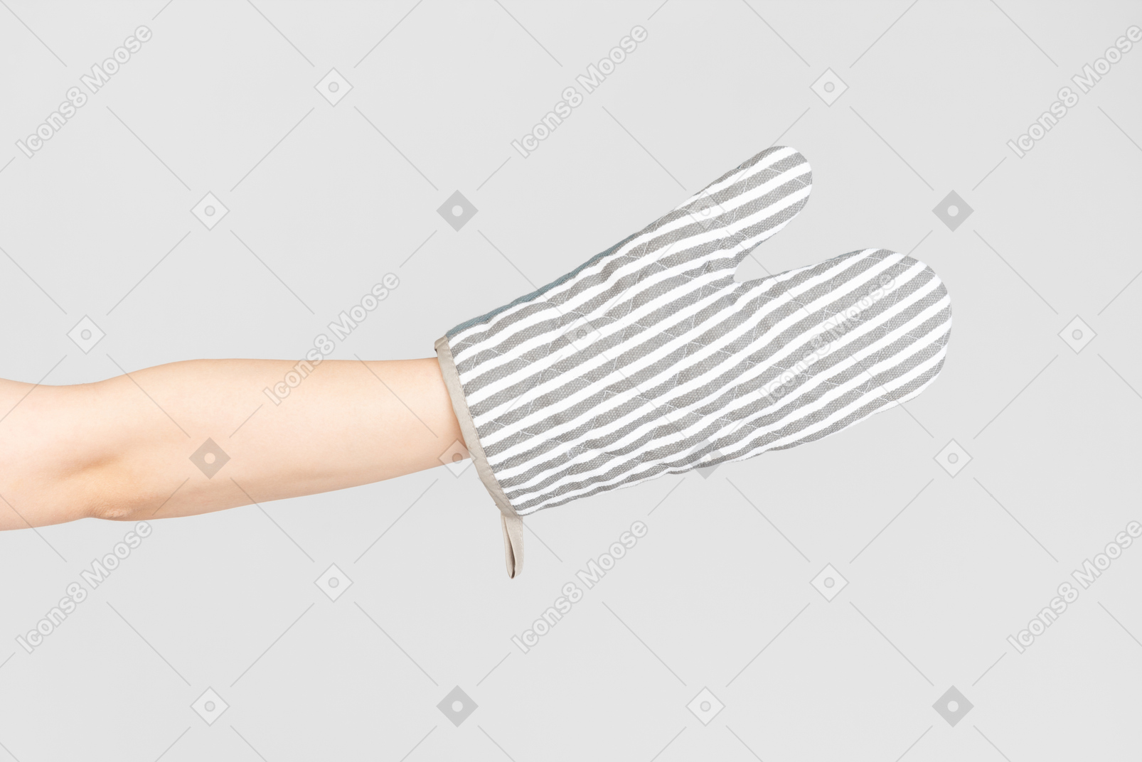 Female hand wearing kitchen hand