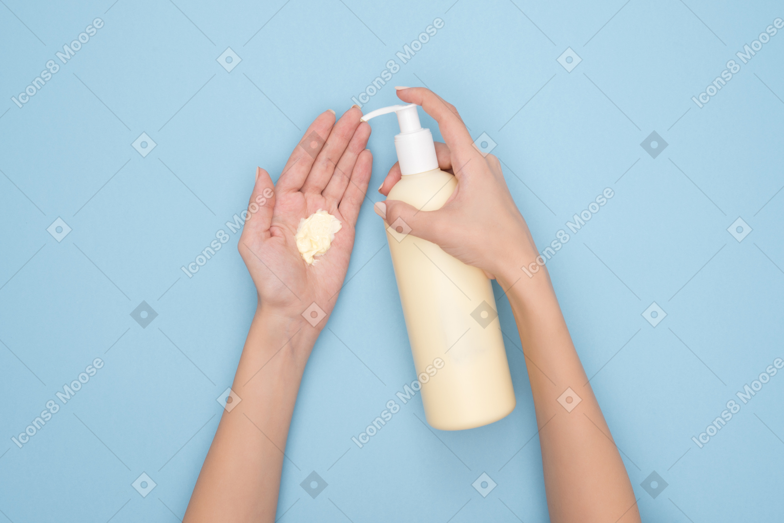Applying nourishing cream to hands