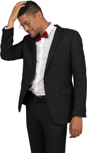 Young man with his hand on head