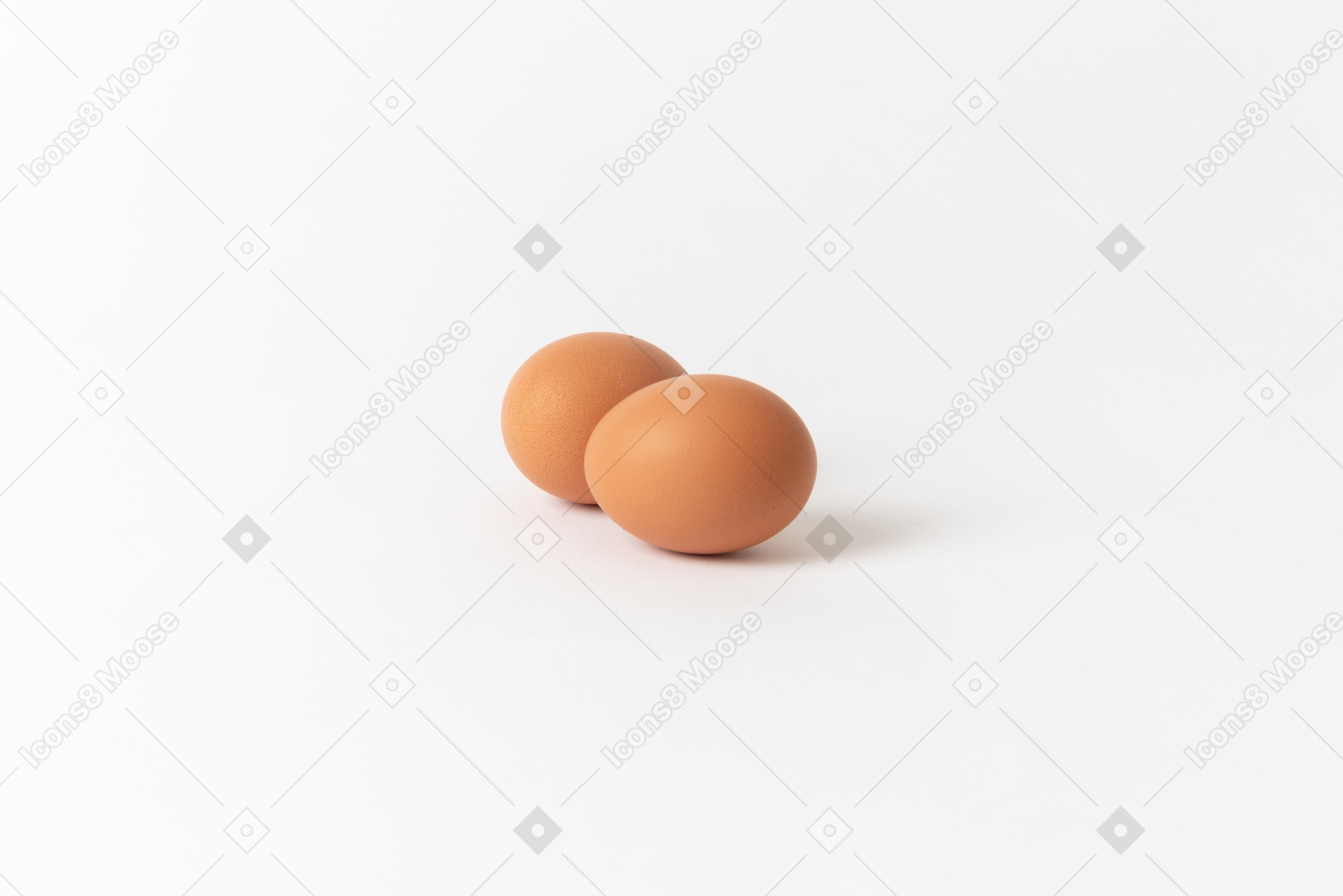 Brown chicken eggs on a white background
