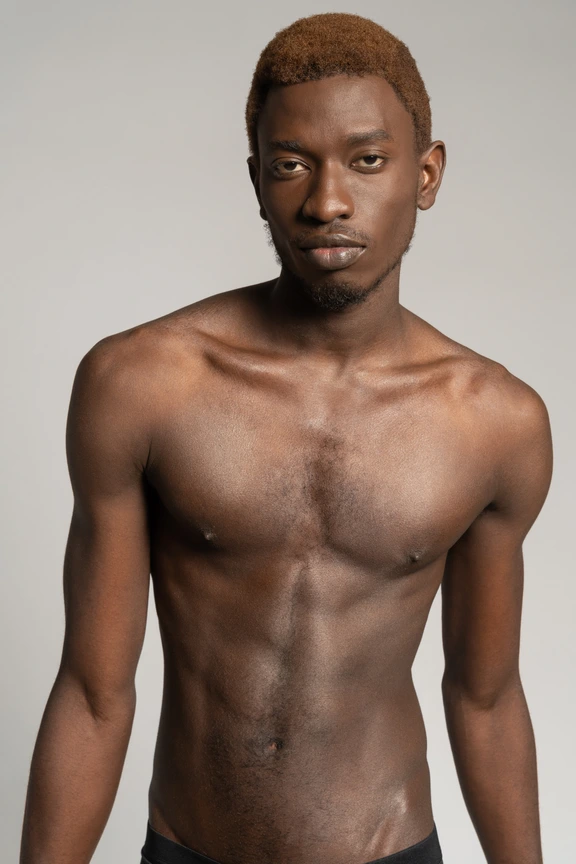 Handsome Young Barechested Black Man In Black Underwear Stock Photo,  Picture and Royalty Free Image. Image 17616707.