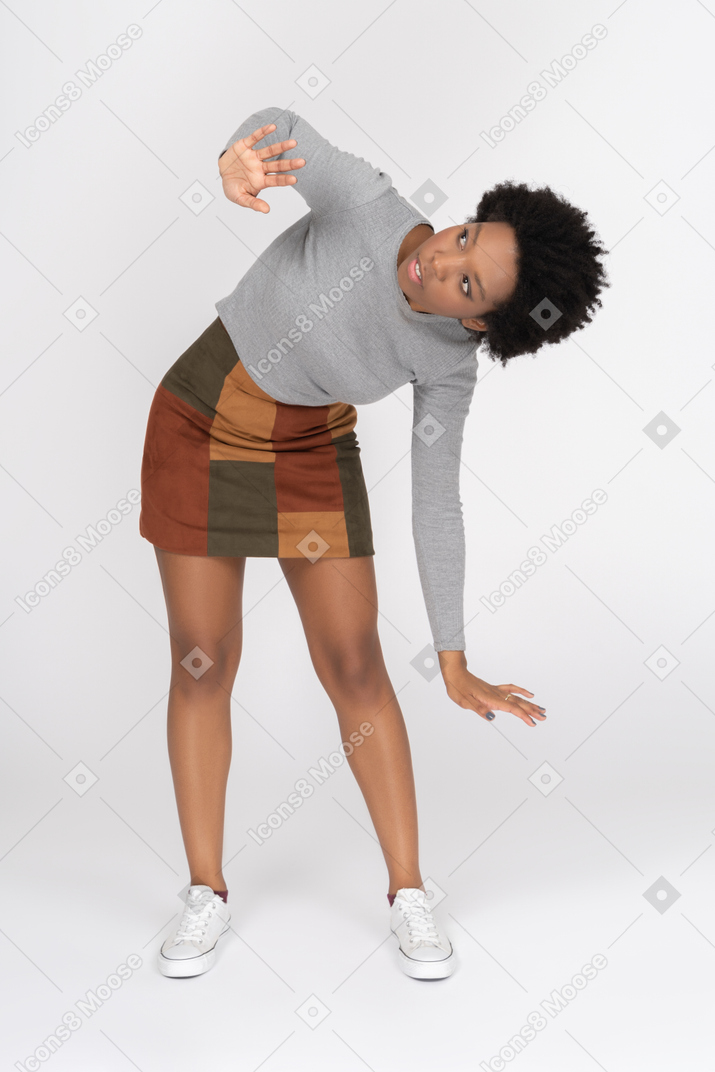 African girl bending sideways