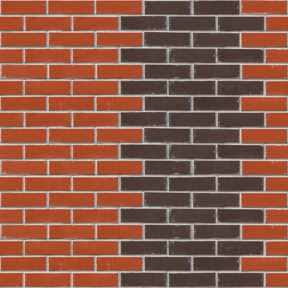 Red and black bricks texture