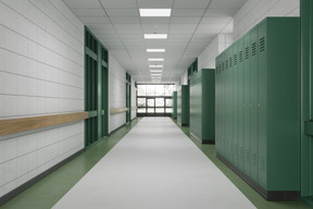 School hallway with lockers