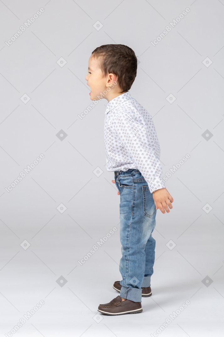 Little kid shouting at someone