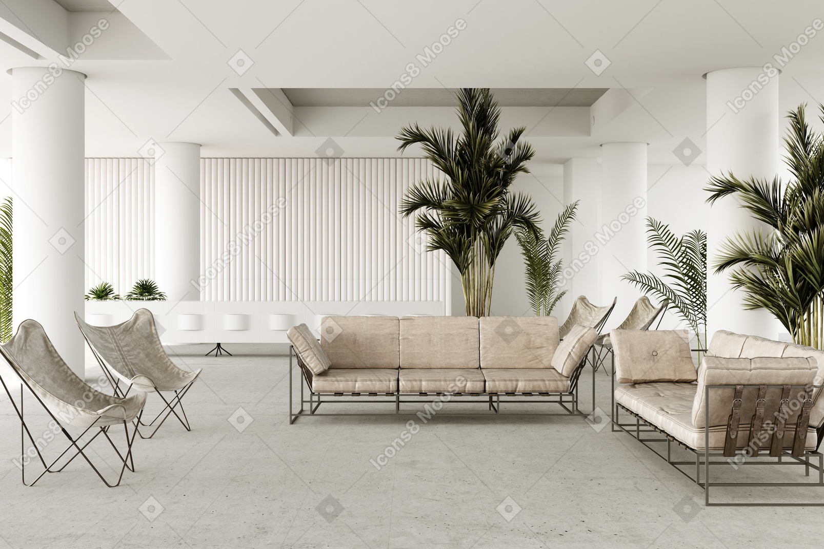 3d rendering of a modern living room