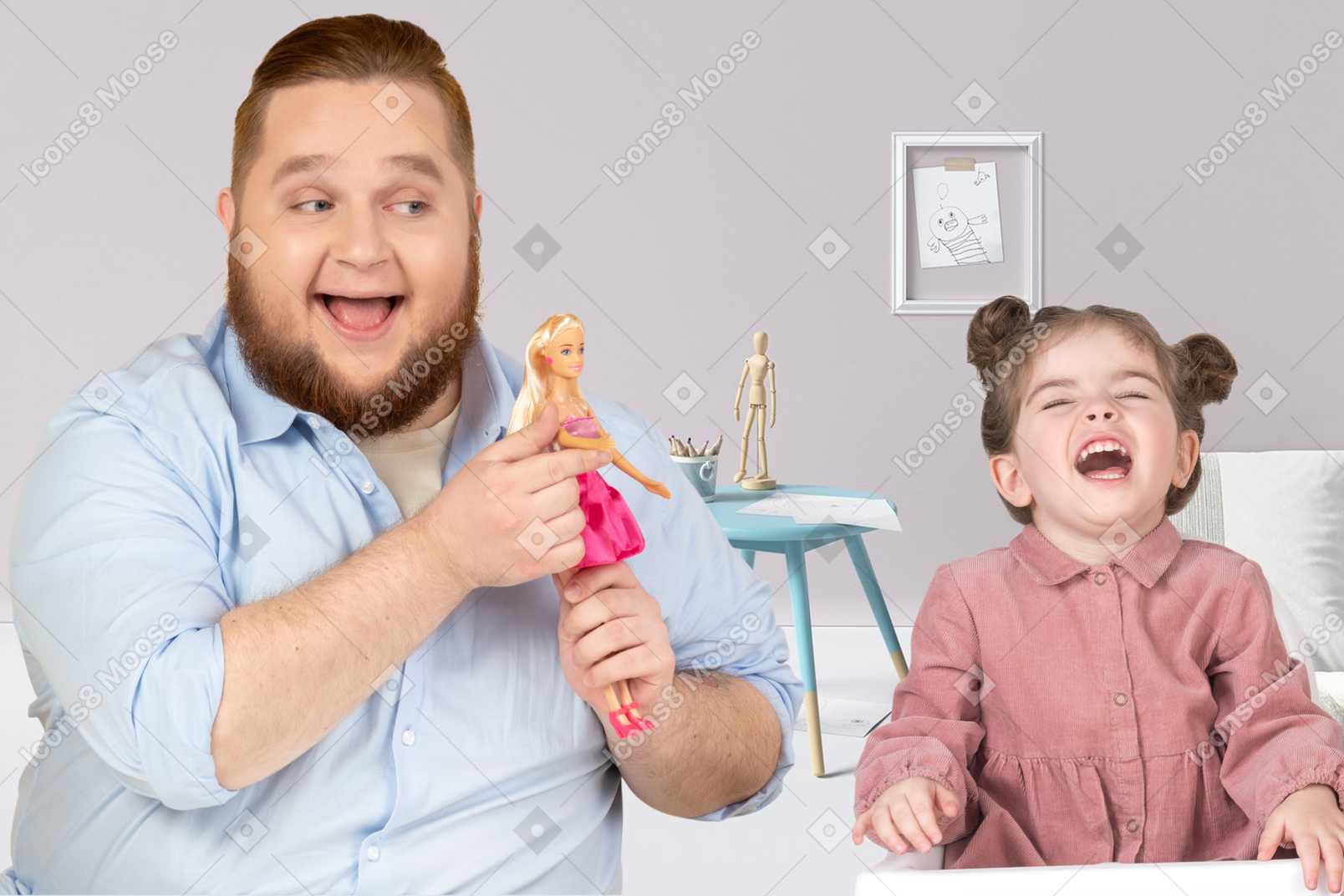 Père jouant avec sa fille