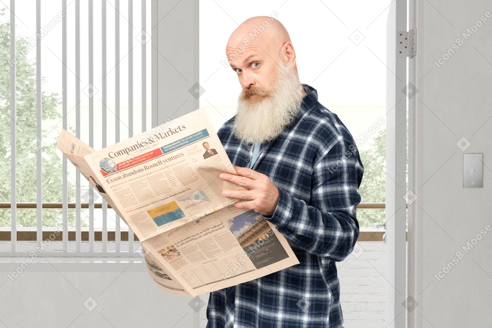 A man holding a newspaper