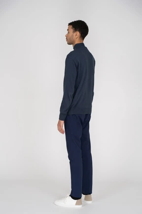 Man in black clothes standing