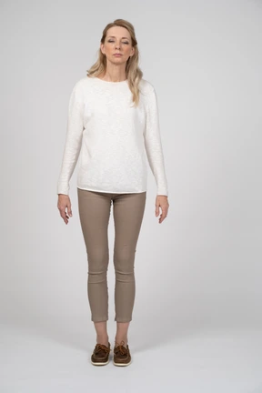 Woman in casual clothes standing