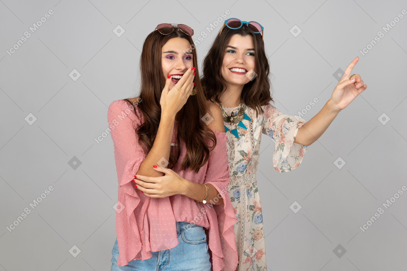 Young girlfriends having fun at a musical festival