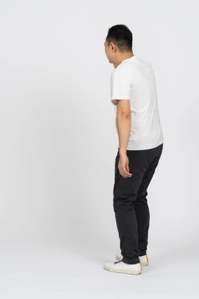 Side view of a man in casual clothes