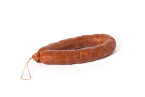 Sausage on white background