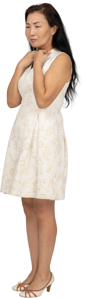 Woman in beautiful dress standing