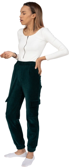 Woman in casual clothes standing