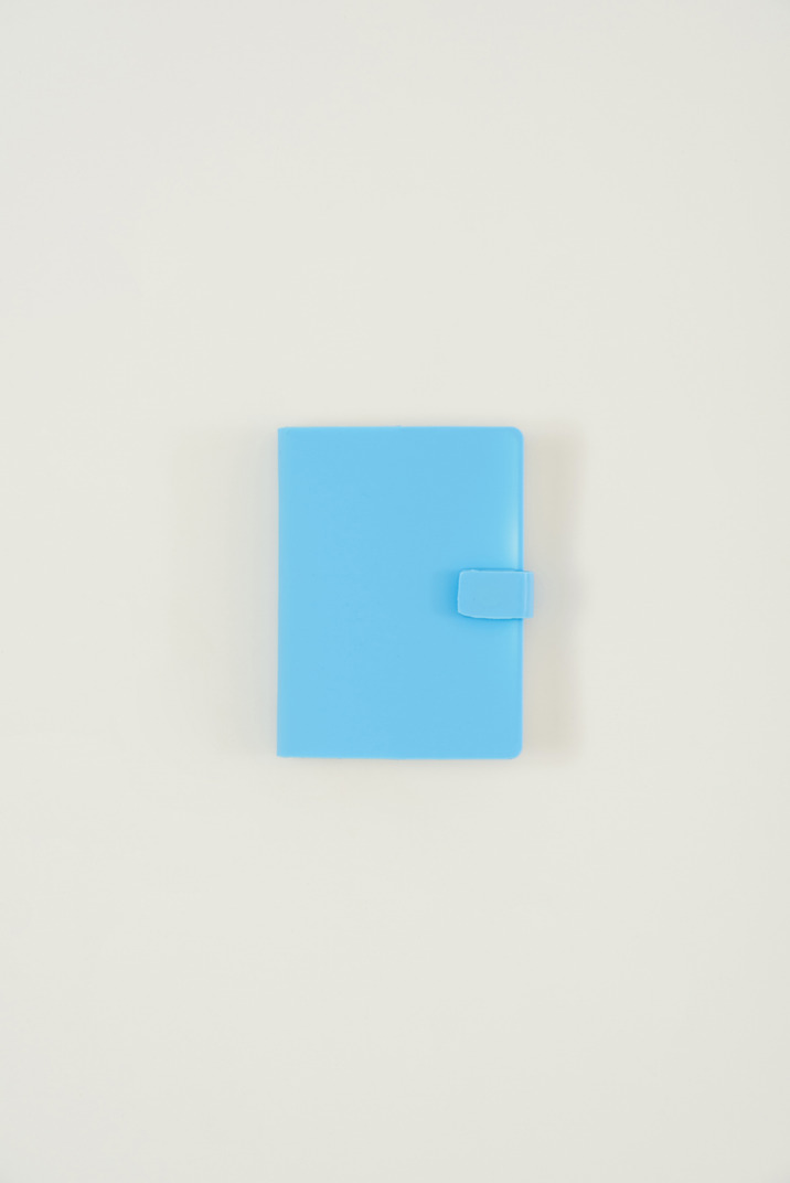 Blue diary with a button lock