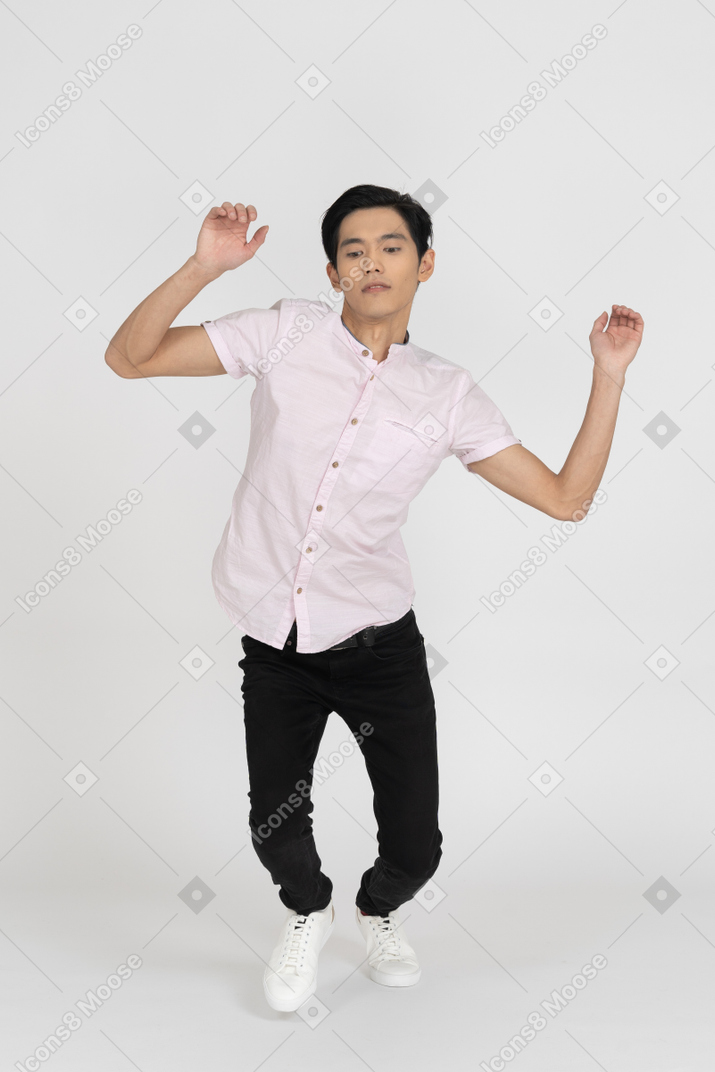 Man in casual clothes walking