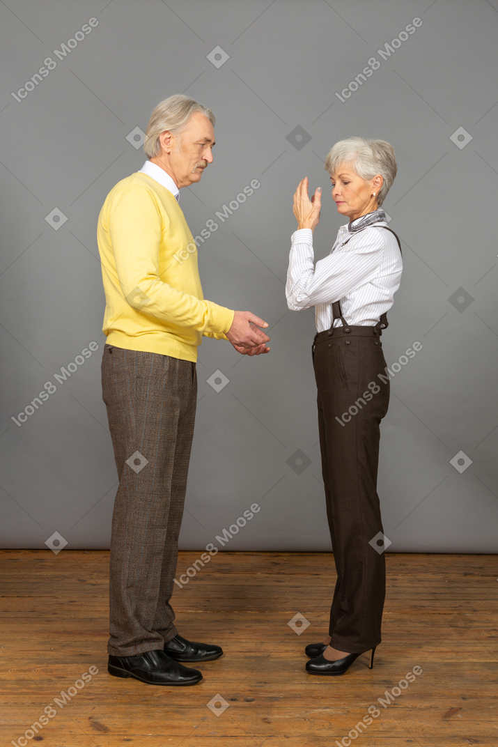 Middle-aged couple having an argument
